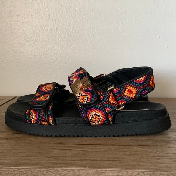 Steve Madden Mona Sandal Vibrant Colorful Womens 6 / Youth 4.5 Three Strap Bold - Picture 7 of 16